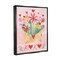 Stupell Industries Xoxo Love Letter Floral Blooms Black Framed Floater Canvas Wall Art